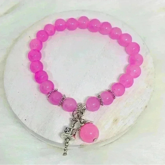 Pinky Pink Beaded Bracelet - Picture 1 of 6